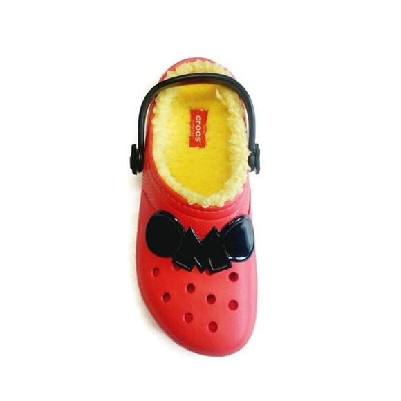 CROCS Classic Disney Mickey Mouse Lined Clog Lightweight Slip On Shoes Size J4 - Picture 3 of 9
